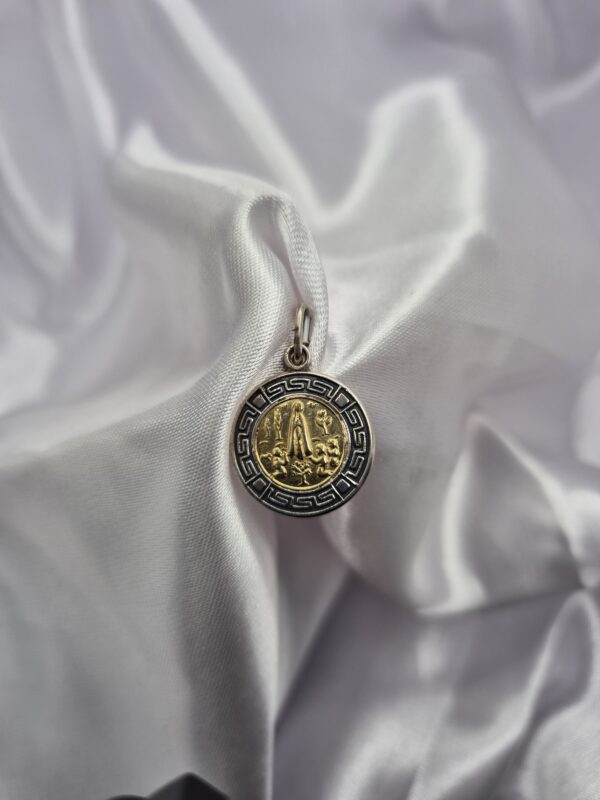 Dije de Plata 925 y Oro Diseño Medalla Virgen de Fátima