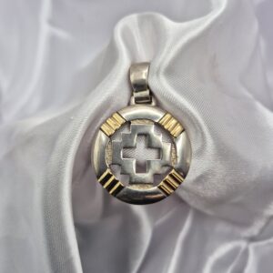 Dije de Plata 925 y Oro Diseño Cruz Pampa