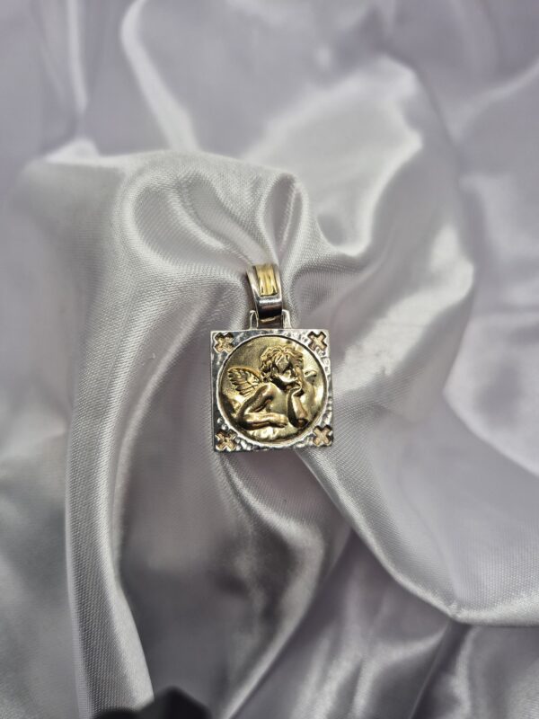 Dije de Plata 925 y Oro Diseño Ángel de la Guarda