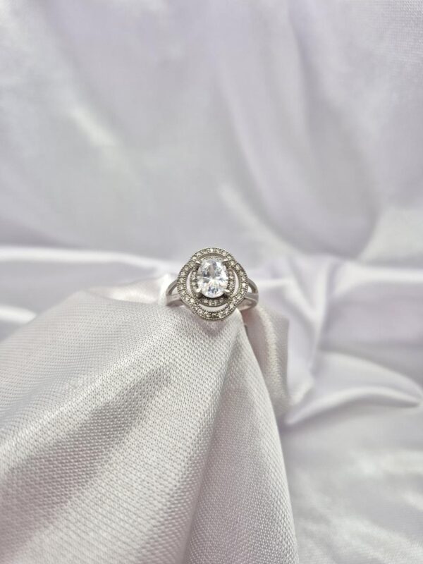 Anillo Solitario de Plata 925 con Cubic Blanco