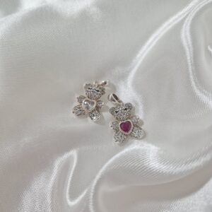 Dije de Plata 925 Diseño Oso con Piedra