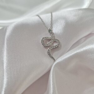 Conjunto de Plata 925 Diseño Serpiente con Piedras
