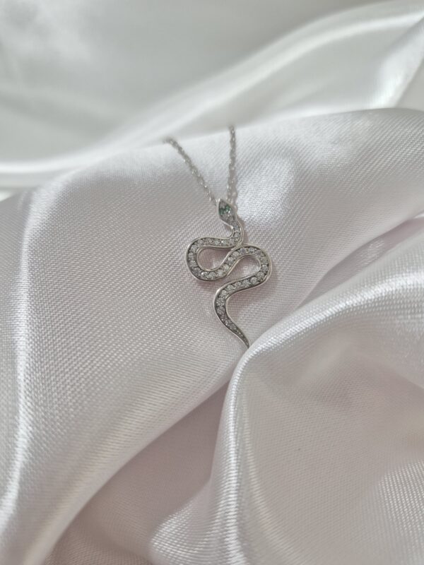 Conjunto de Plata 925 Diseño Serpiente con Piedras