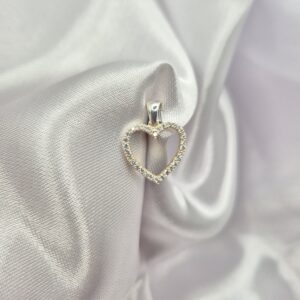 Dije de Plata 925 Diseño Corazón con Piedras