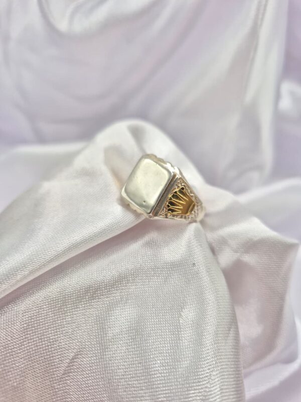 Anillo Sello de Plata 925 y Oro para Grabar