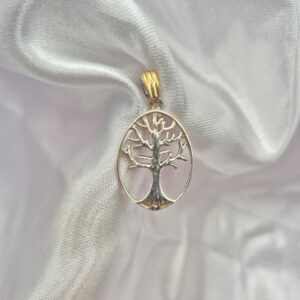 Dije de Plata 925 y Oro Árbol de la Vida Ovalado