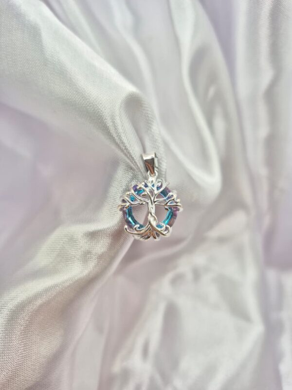 Dije de Plata 925 Árbol de la Vida con Piedra Ópalo