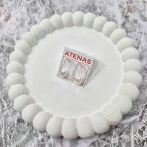 Par de Aros Colgantes de Plata 925 Diseño Perlas