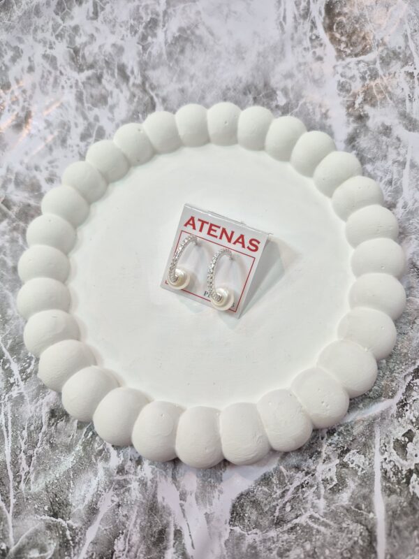 Par de Aros Colgantes de Plata 925 Diseño Perlas