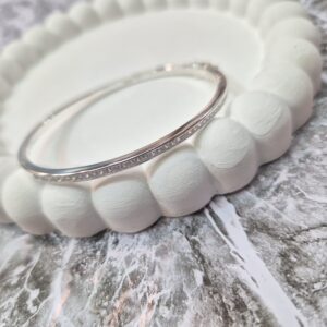 Pulsera Esclava de Plata 925 Plegable con Piedras