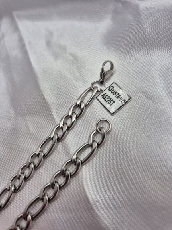 Cadena de Acero Quirúrgico Modelo Fígaro 3x1 de 50cm